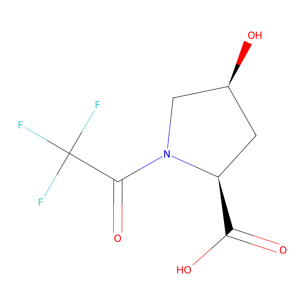 (2S,4S)-4-hydroxy-1-(trifluoroacetyl)pyrrolidine-2-carboxylic acid molecular structure, CAS 1492045-31-4