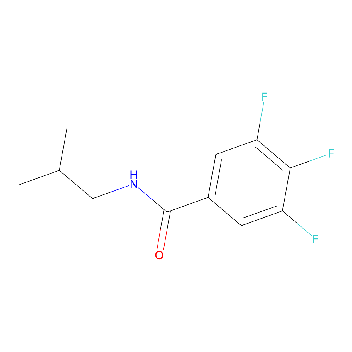 3,4,5-trifluoro-N-(2-methylpropyl)benzamide molecular structure, CAS 1492064-47-7