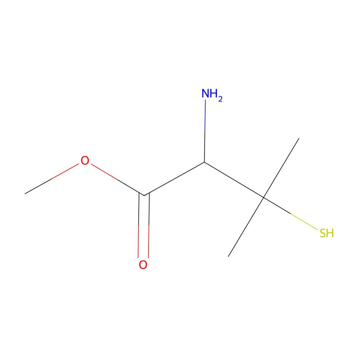 Penicillamine methyl ester molecular structure, CAS 149207-23-8