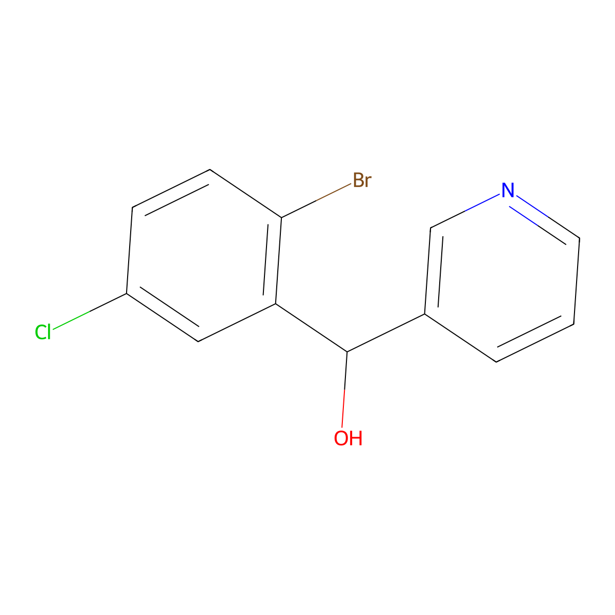 alpha-(2-Bromo-5-chlorophenyl)-3-pyridinemethanol molecular structure, CAS 1492078-41-7