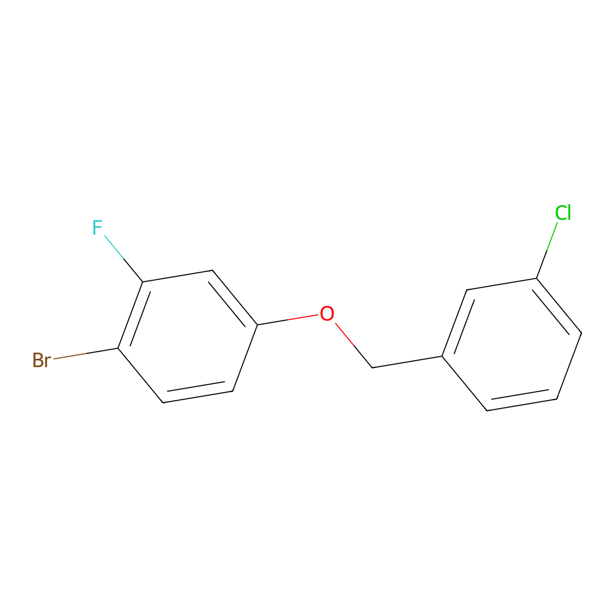 1-Bromo-4-[(3-chlorophenyl)methoxy]-2-fluorobenzene molecular structure, CAS 1492081-27-2