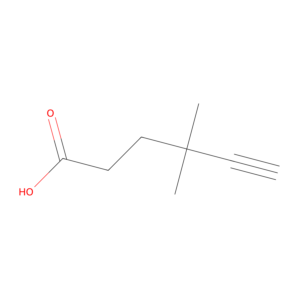 4,4-dimethylhex-5-ynoic Acid molecular structure, CAS 149209-51-8