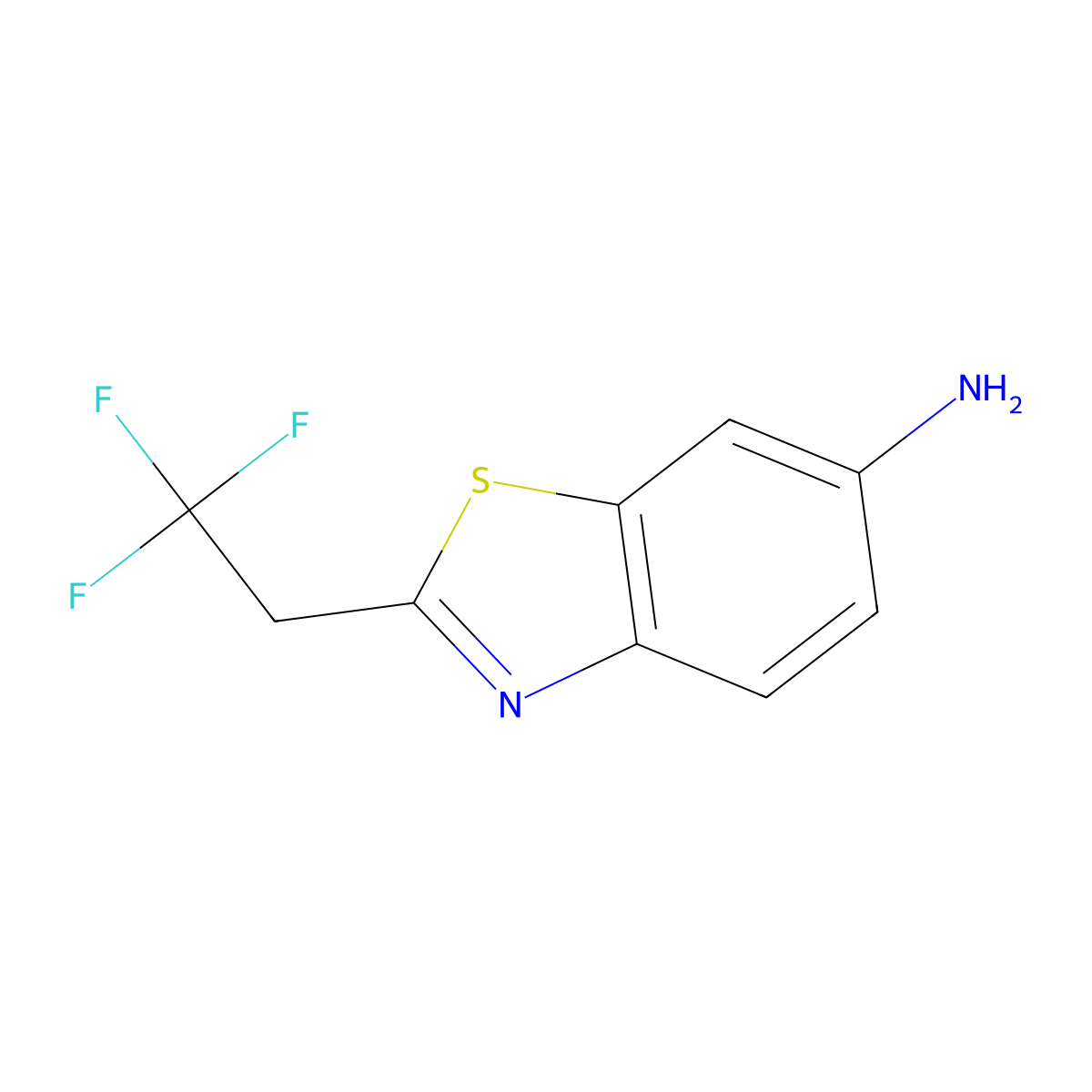 2-(2,2,2-Trifluoroethyl)-1,3-benzothiazol-6-amine molecular structure, CAS 1492154-69-4