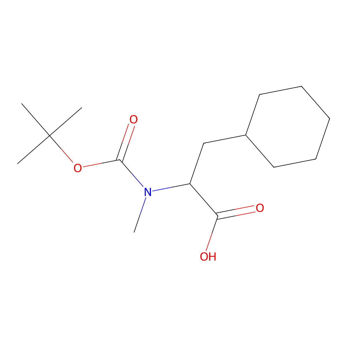 N-Boc-N-methyl-(R)-3-cyclohexylalanine molecular structure, CAS 149217-76-5