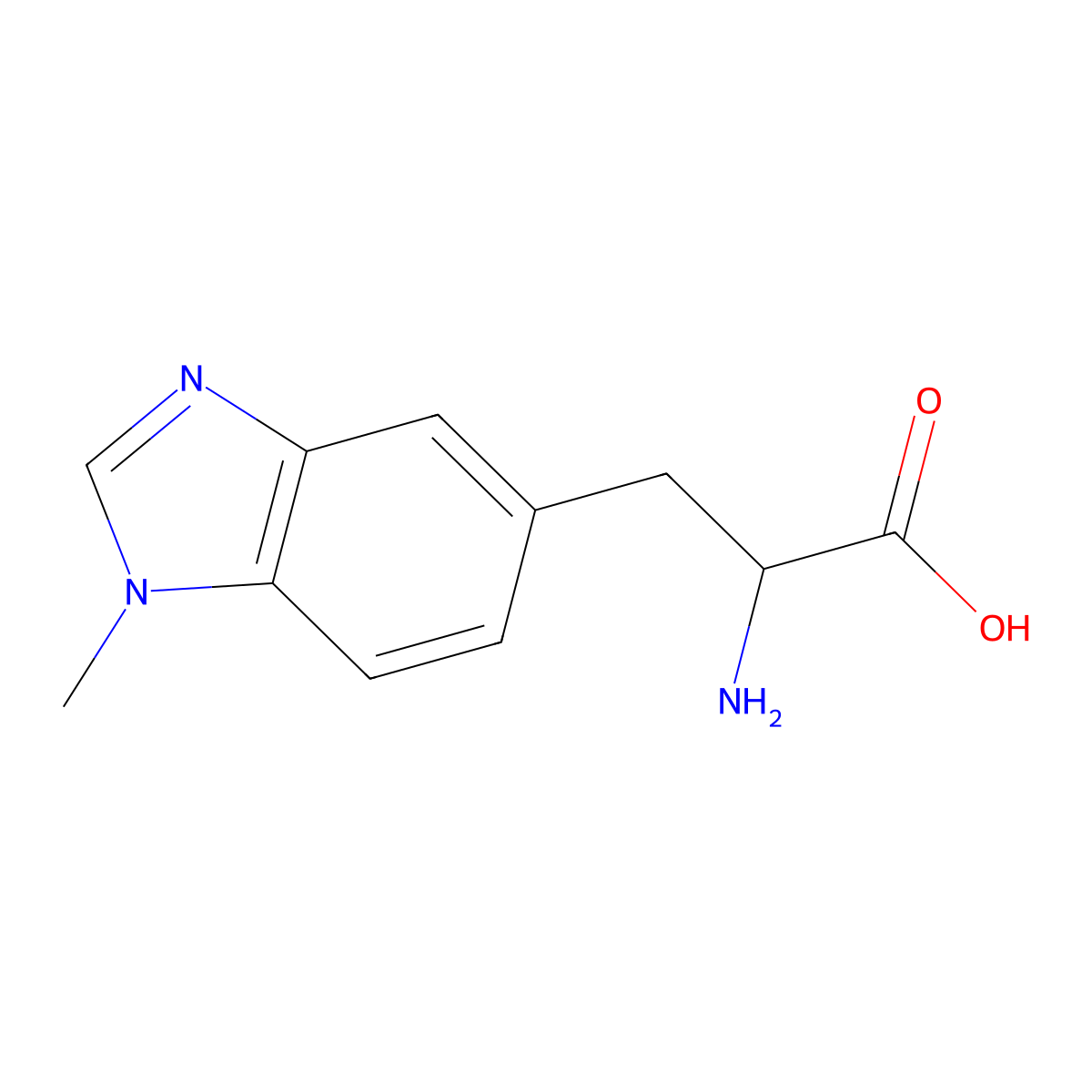2-Amino-3-(1-methyl-1H-benzo[d]imidazol-5-yl)propanoic acid molecular structure, CAS 1492171-02-4
