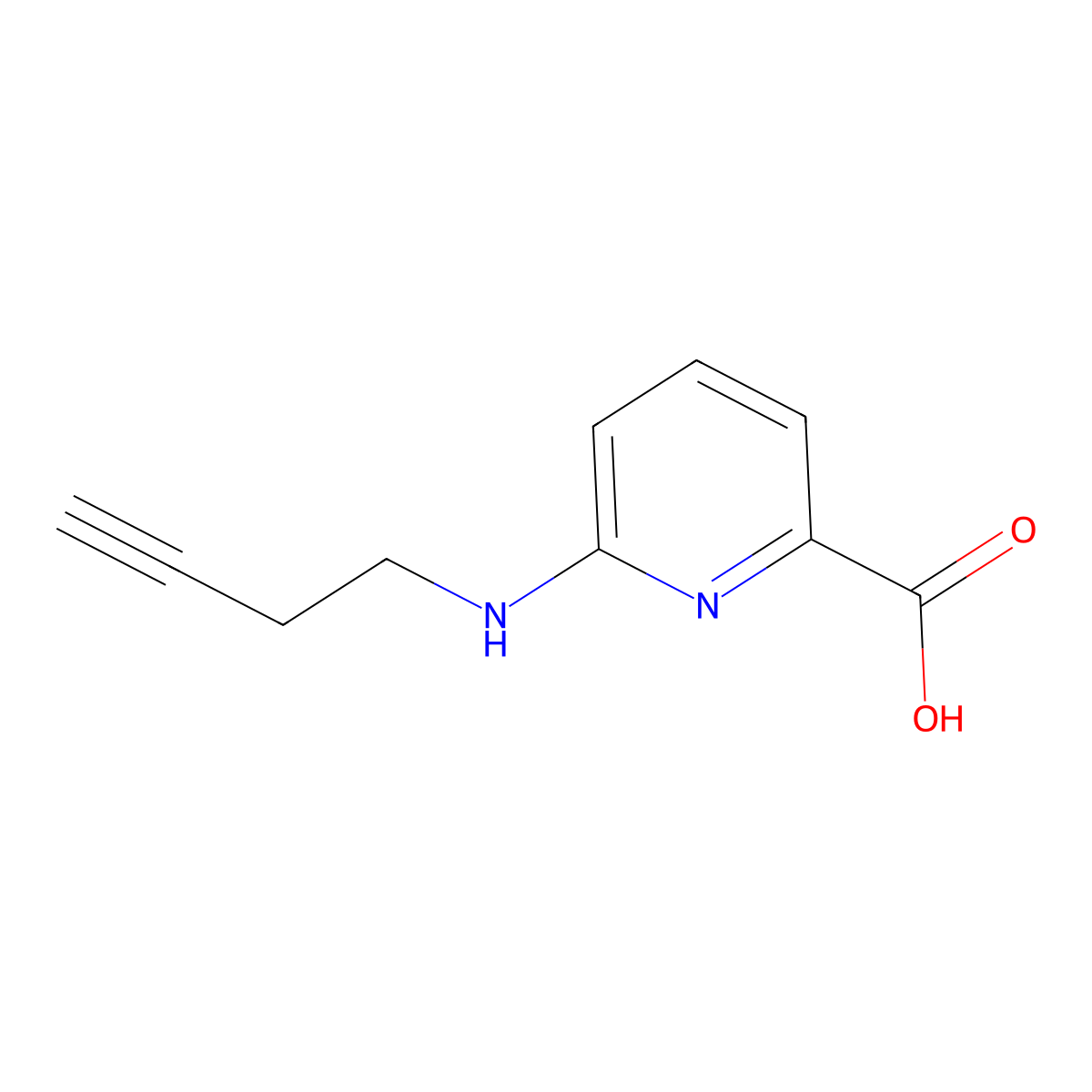 6-[(But-3-yn-1-yl)amino]pyridine-2-carboxylic acid molecular structure, CAS 1492185-83-7