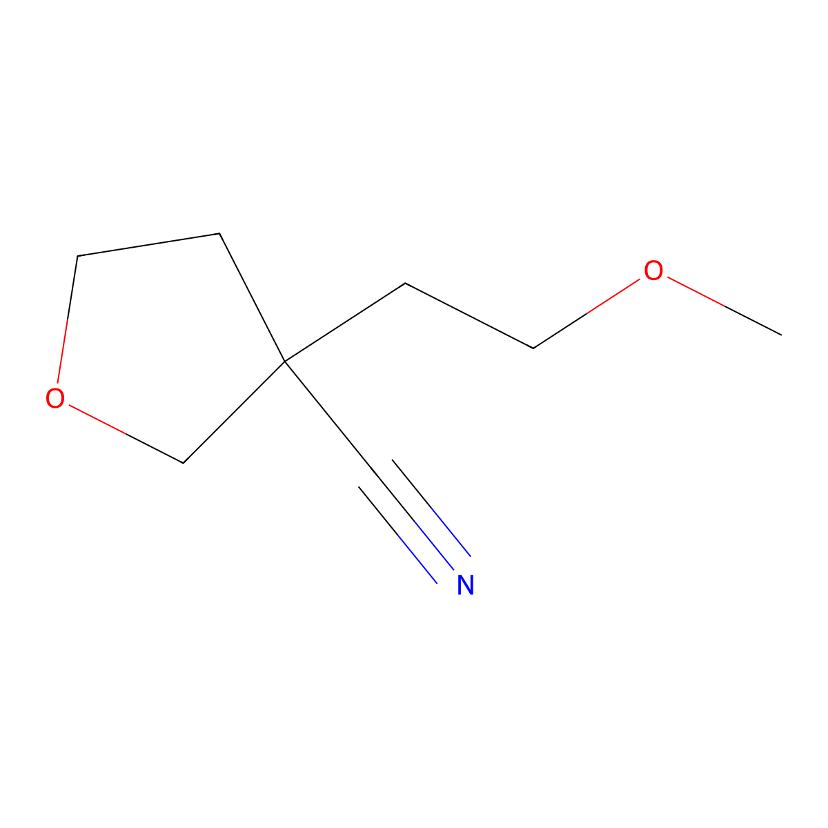 3-(2-Methoxyethyl)oxolane-3-carbonitrile molecular structure, CAS 1492186-71-6