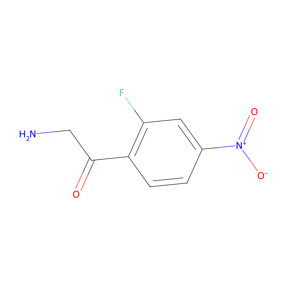 2-Amino-1-(2-fluoro-4-nitrophenyl)ethan-1-one molecular structure, CAS 1492187-86-6