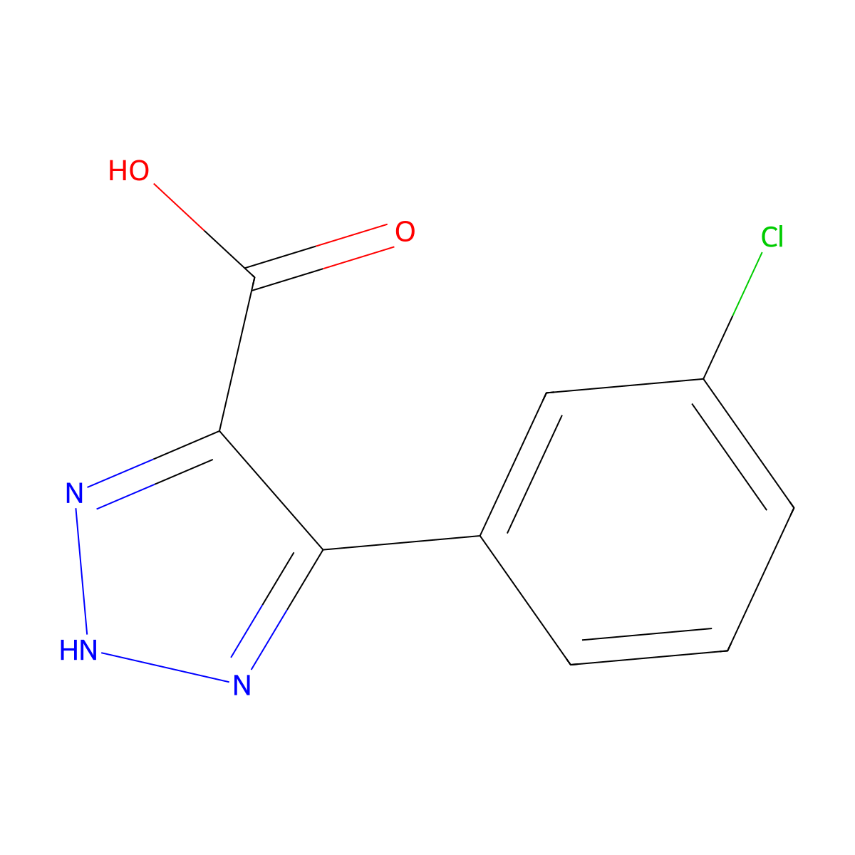 5-(3-Chlorophenyl)-1H-1,2,3-triazole-4-carboxylic acid molecular structure, CAS 1492195-35-3