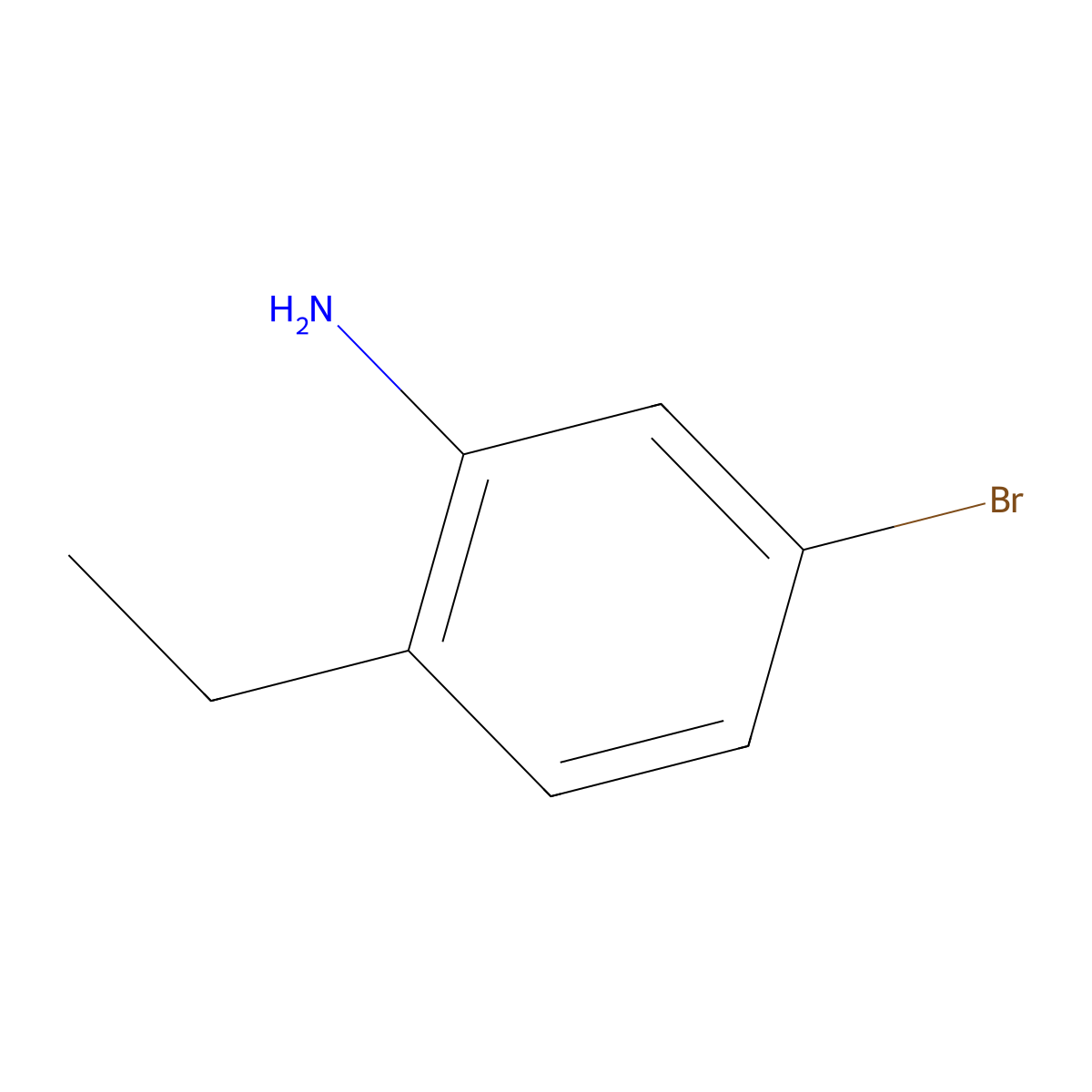 5-Bromo-2-ethylaniline molecular structure, CAS 14922-91-9