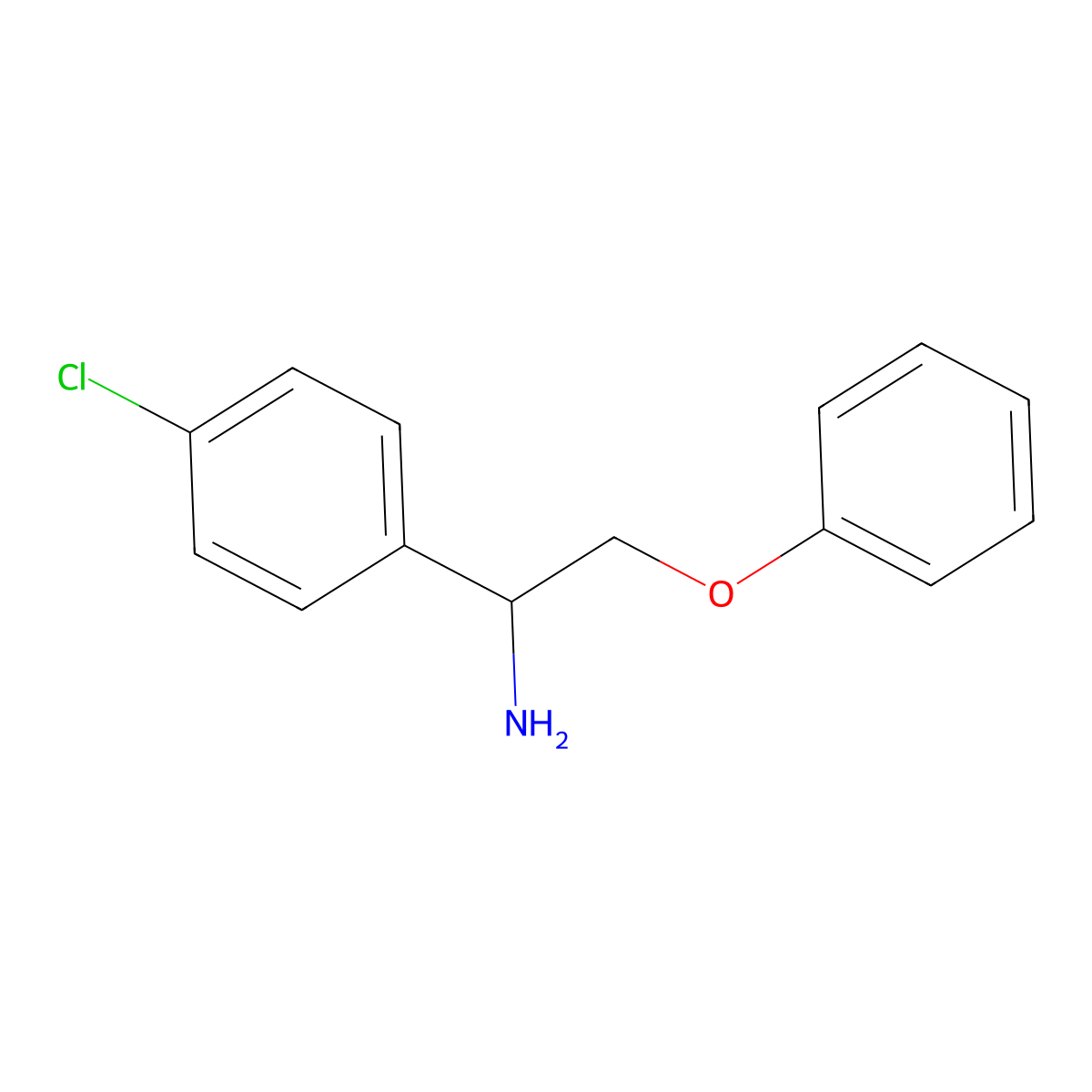1-(4-Chlorophenyl)-2-phenoxyethan-1-amine molecular structure, CAS 1492202-64-8