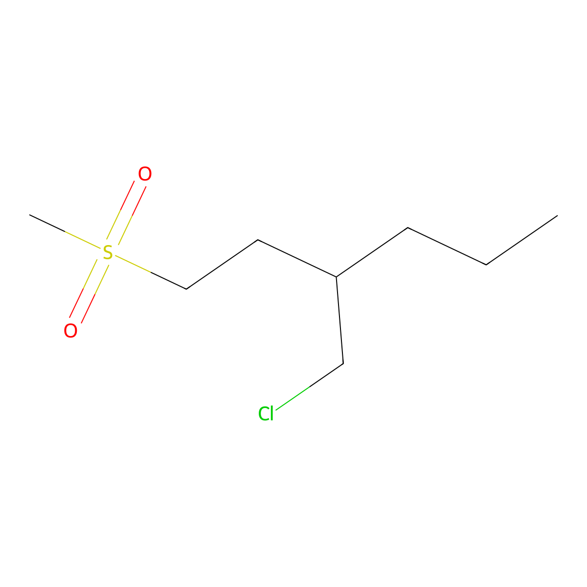 3-(Chloromethyl)-1-methanesulfonylhexane molecular structure, CAS 1492208-94-2