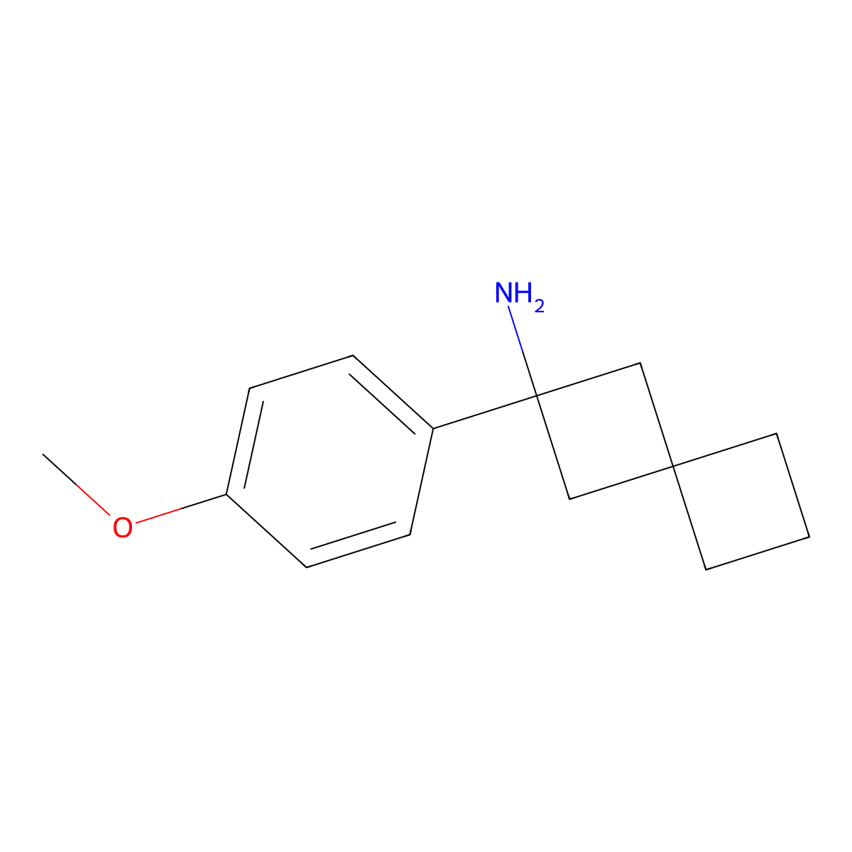 2-(4-Methoxyphenyl)spiro[3.3]heptan-2-amine molecular structure, CAS 1492217-62-5