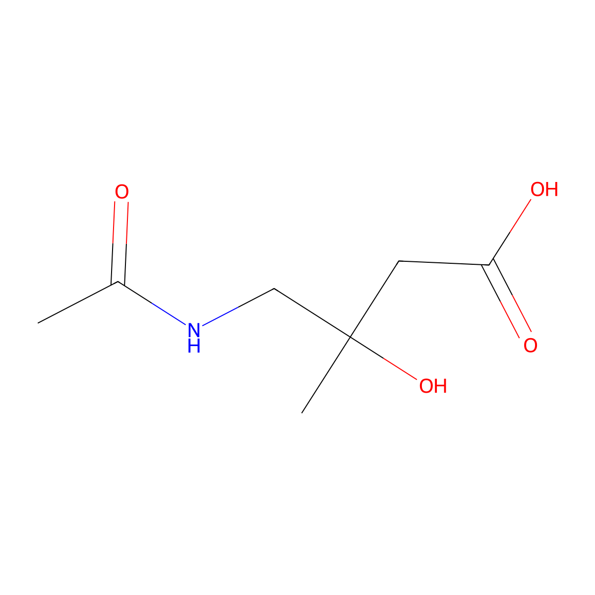 4-Acetamido-3-hydroxy-3-methylbutanoic acid molecular structure, CAS 1492218-94-6