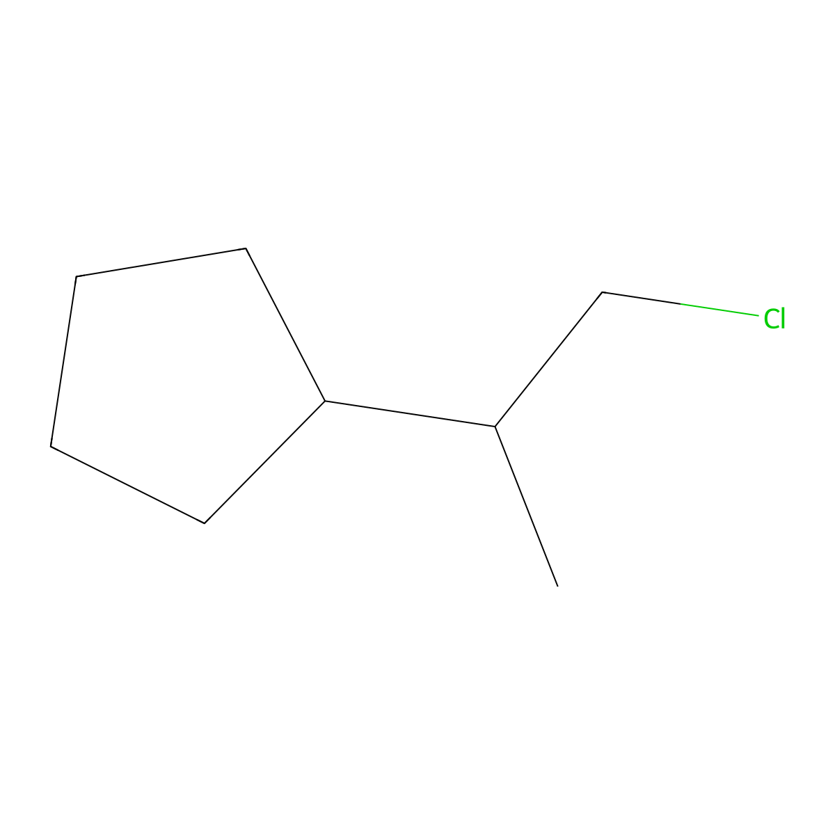 (1-Chloropropan-2-YL)cyclopentane molecular structure, CAS 1492219-88-1