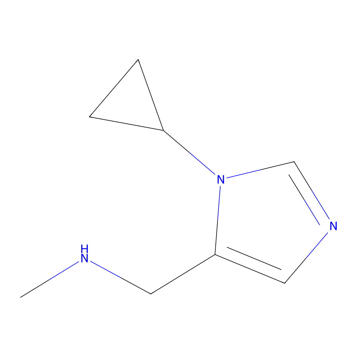 ((1-cyclopropyl-1H-imidazol-5-yl)methyl)(methyl)amine molecular structure, CAS 1492221-28-9