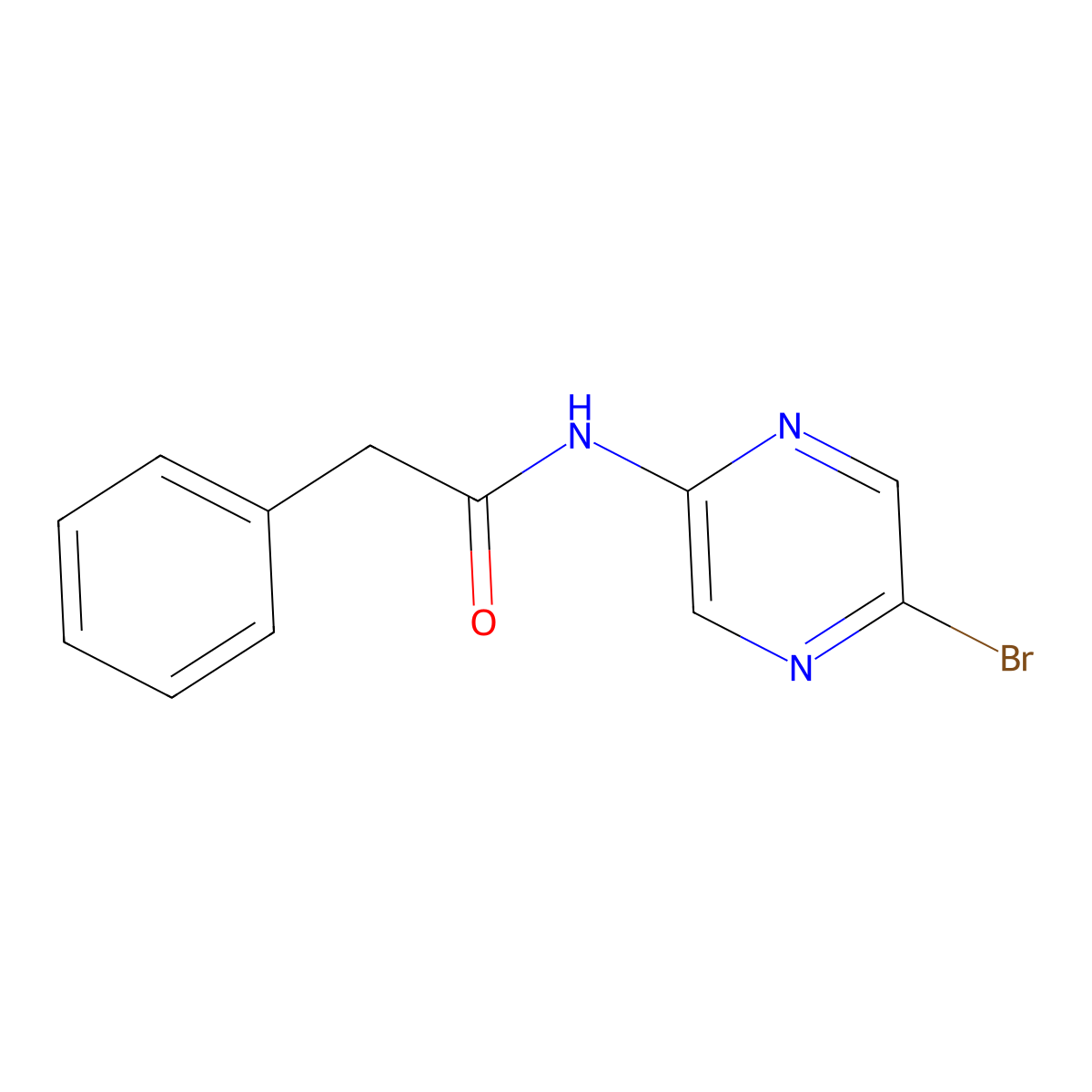 N-(5-bromo-2-pyrazinyl)benzeneacetamide molecular structure, CAS 1492221-83-6