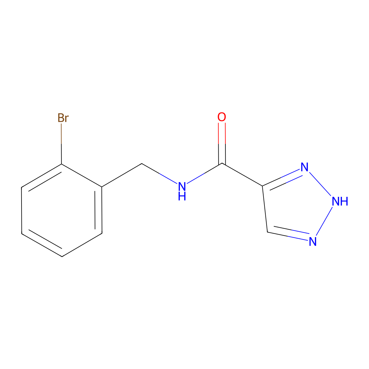 N-(2-bromobenzyl)-1H-1,2,3-triazole-5-carboxamide molecular structure, CAS 1492224-60-8
