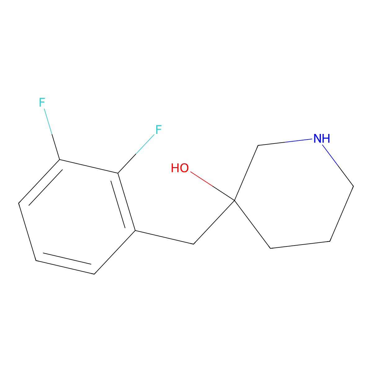 3-[(2,3-Difluorophenyl)methyl]piperidin-3-ol molecular structure, CAS 1492232-19-5