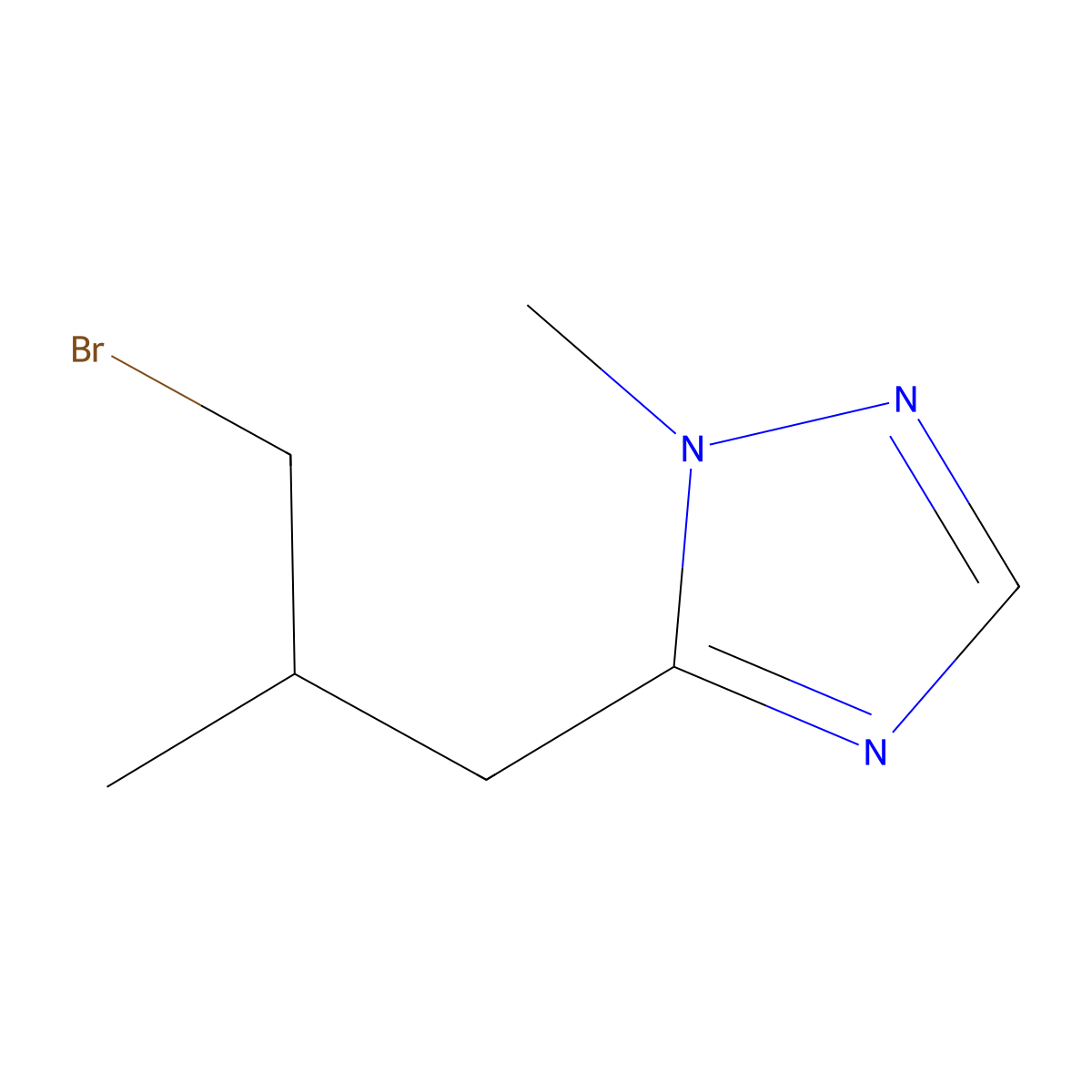 5-(3-bromo-2-methylpropyl)-1-methyl-1H-1,2,4-triazole molecular structure, CAS 1492232-70-8