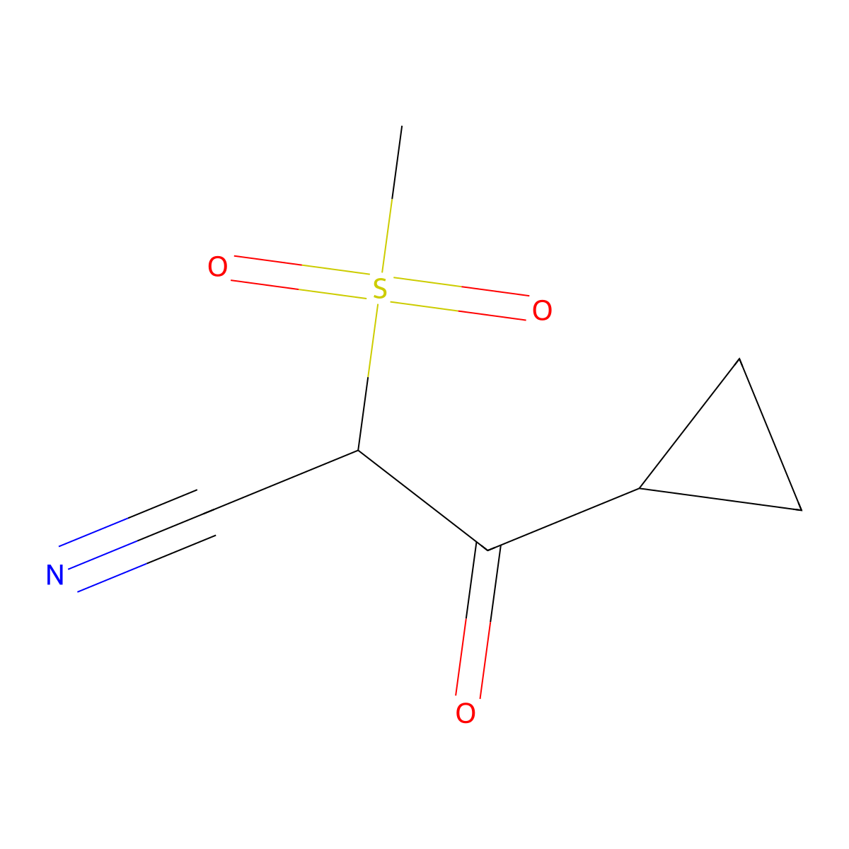 3-Cyclopropyl-2-methanesulfonyl-3-oxopropanenitrile molecular structure, CAS 1492234-91-9