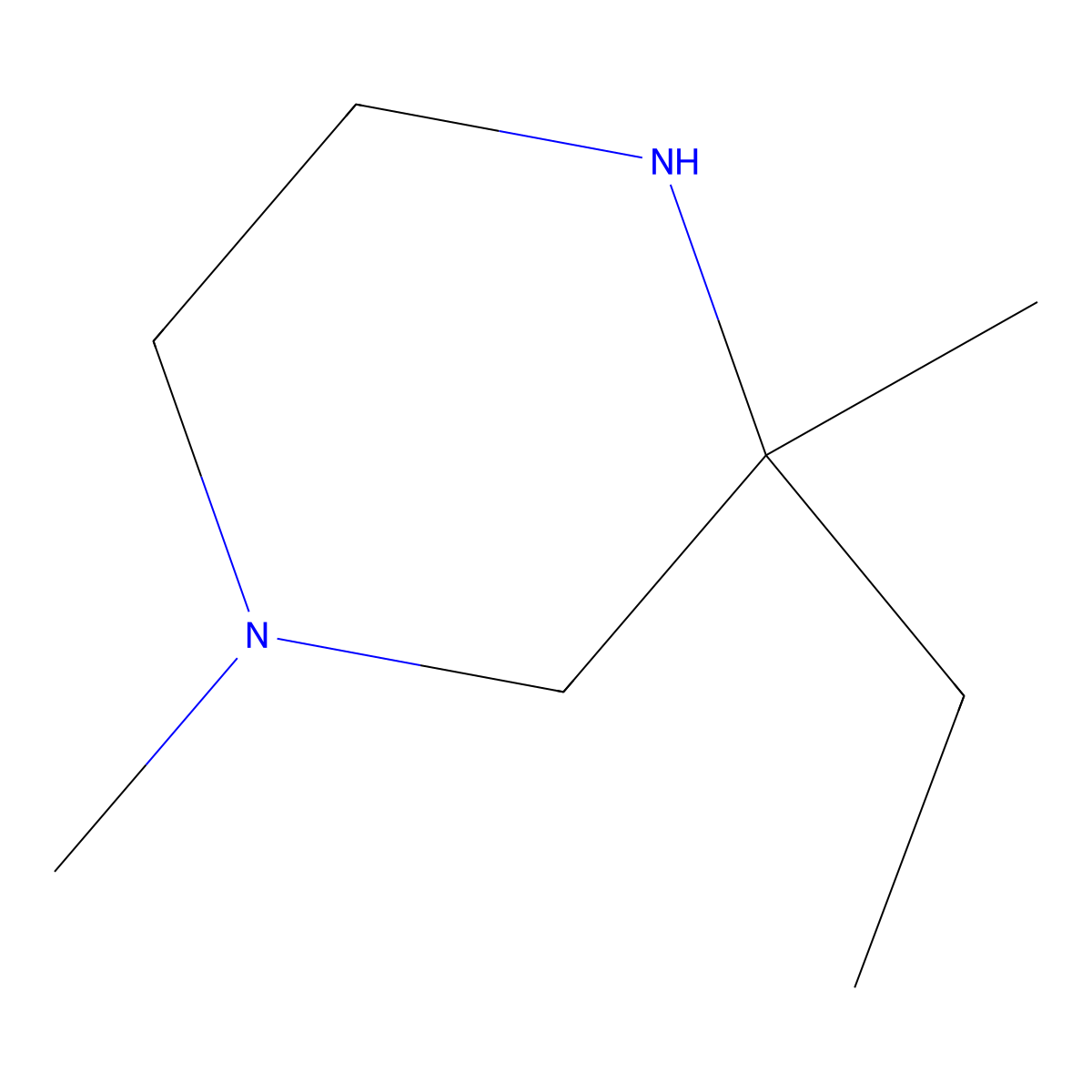 3-Ethyl-1,3-dimethylpiperazine molecular structure, CAS 1492260-61-3