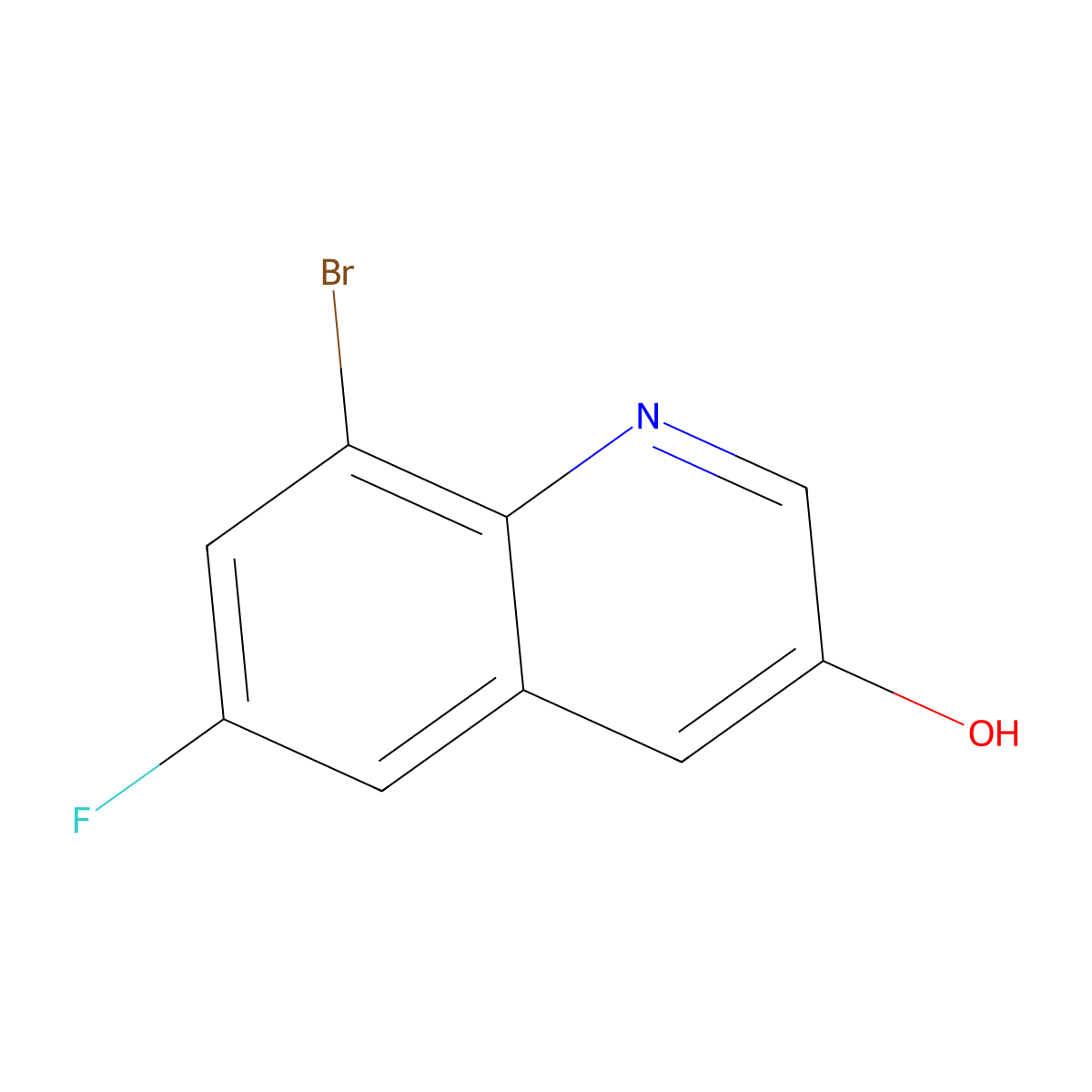 8-Bromo-6-fluoroquinolin-3-ol molecular structure, CAS 1492262-16-4