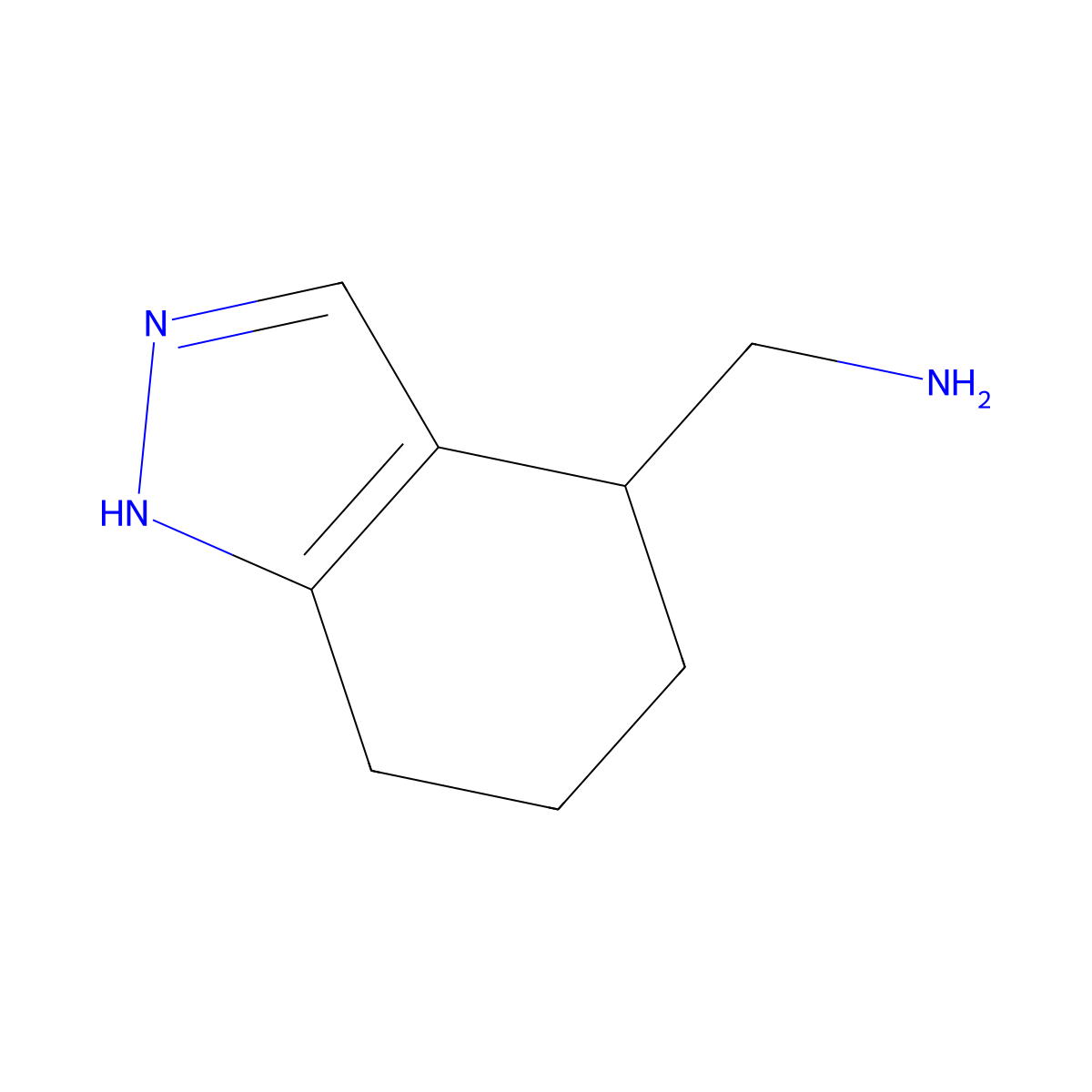 1-(4,5,6,7-tetrahydro-1H-indazol-4-yl)methanamine molecular structure, CAS 1492280-64-4