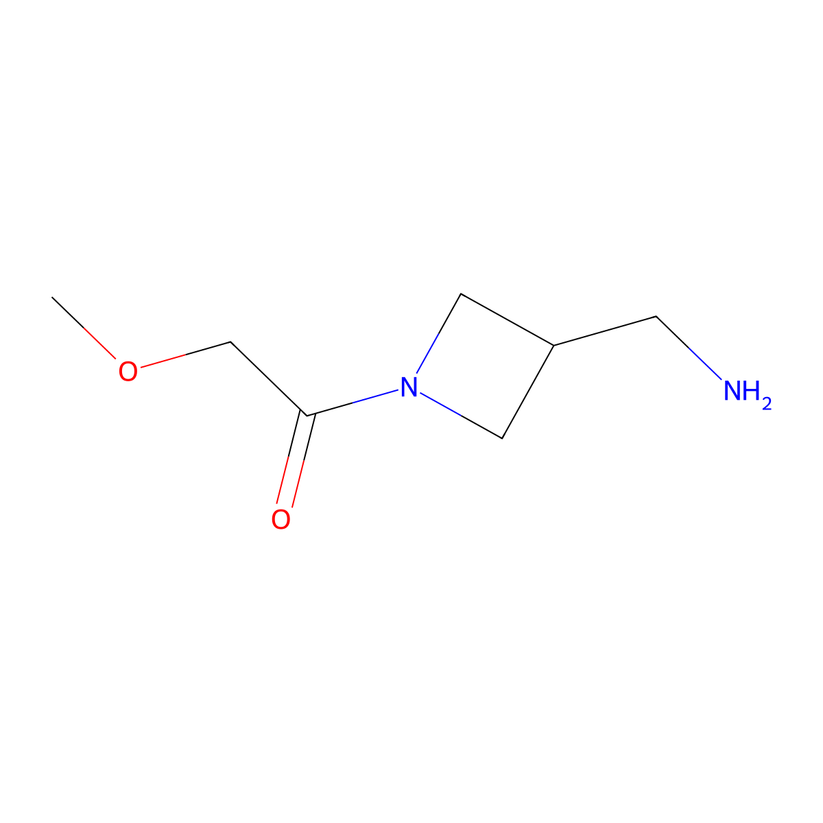 1-[3-(Aminomethyl)azetidin-1-yl]-2-methoxyethan-1-one molecular structure, CAS 1492291-50-5