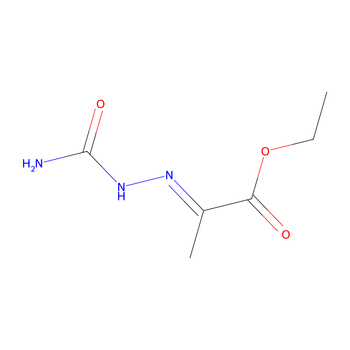 Ethyl 2-(carbamoylhydrazono)propanoate molecular structure, CAS 14923-66-1