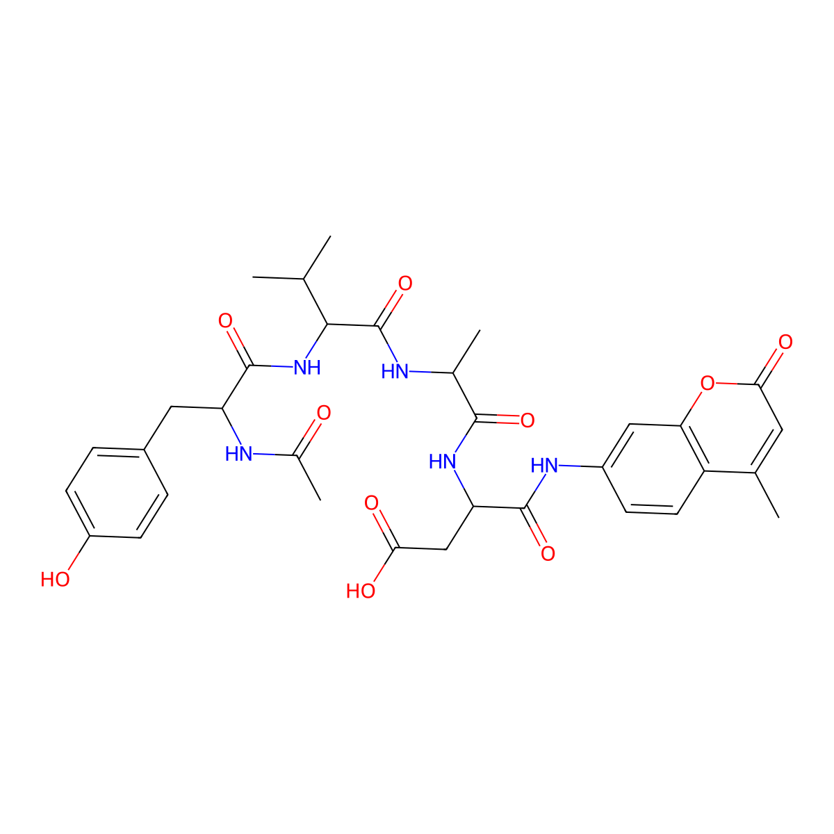 Ac-YVAD-AMC molecular structure, CAS 149231-65-2