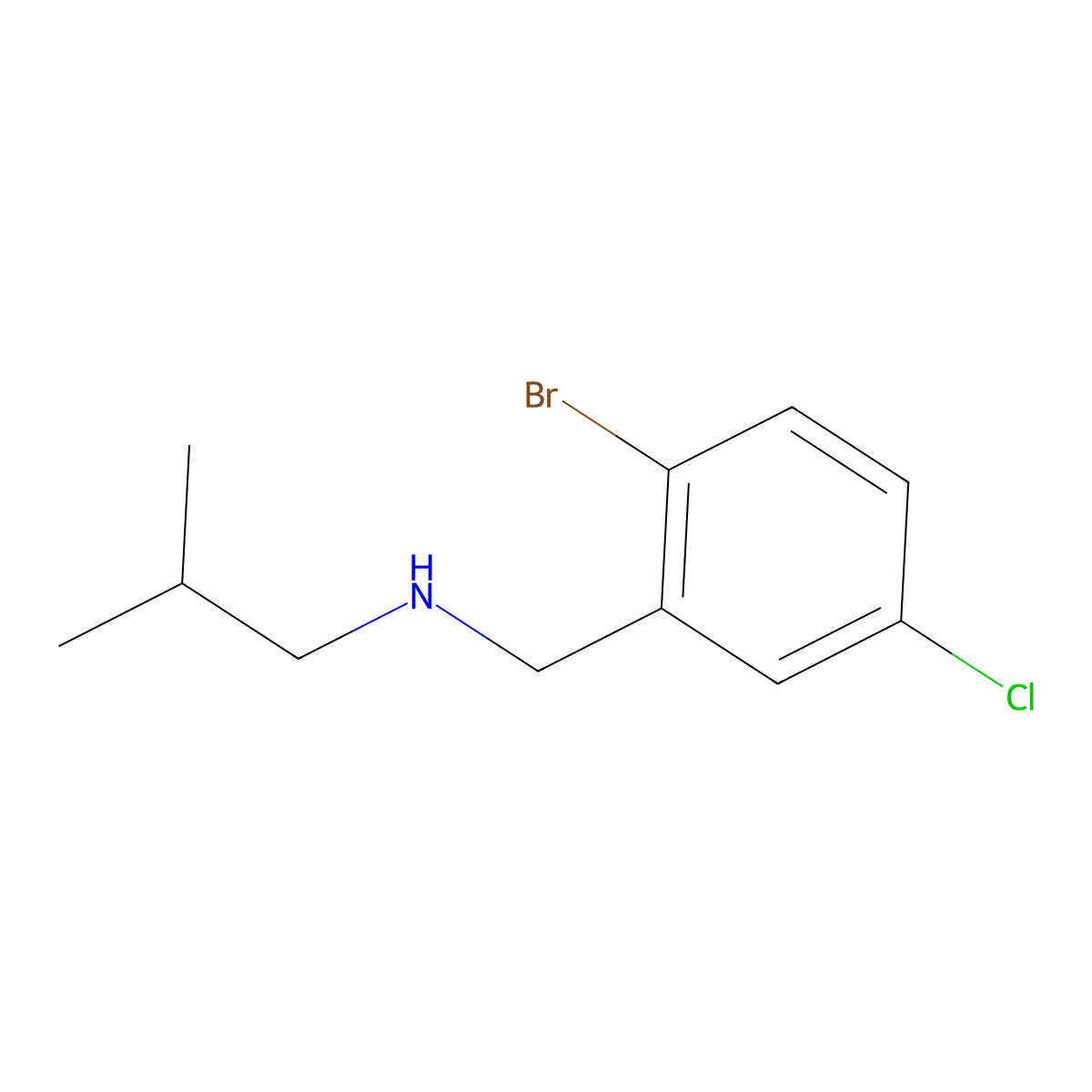 [(2-Bromo-5-chlorophenyl)methyl](2-methylpropyl)amine molecular structure, CAS 1492317-53-9