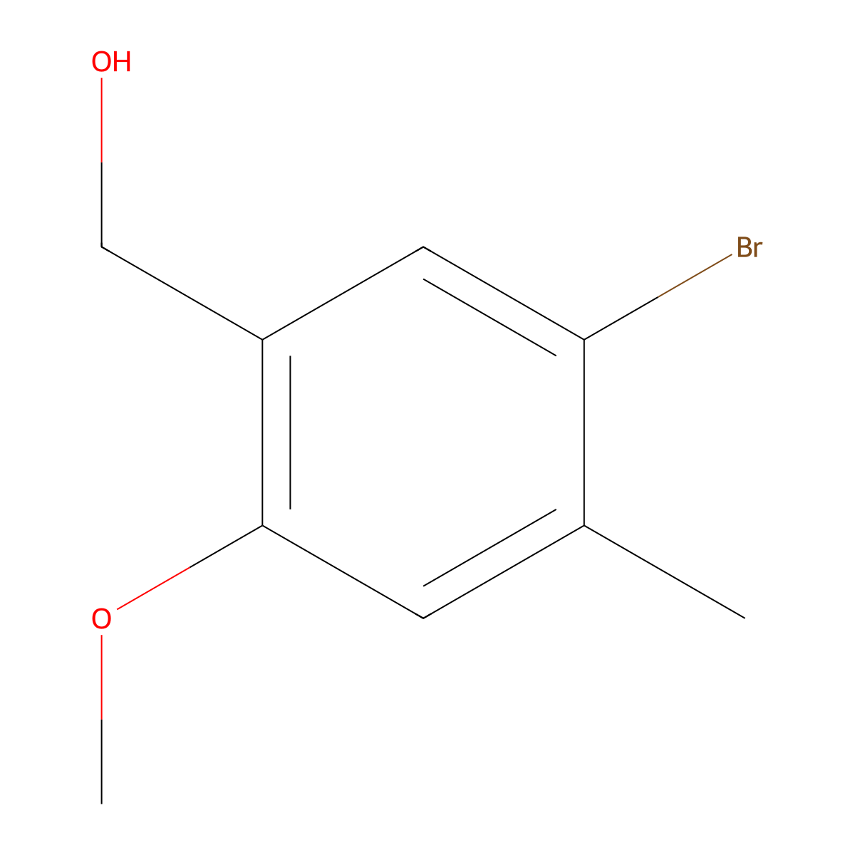 (5-Bromo-2-methoxy-4-methylphenyl)methanol molecular structure, CAS 1492320-95-2