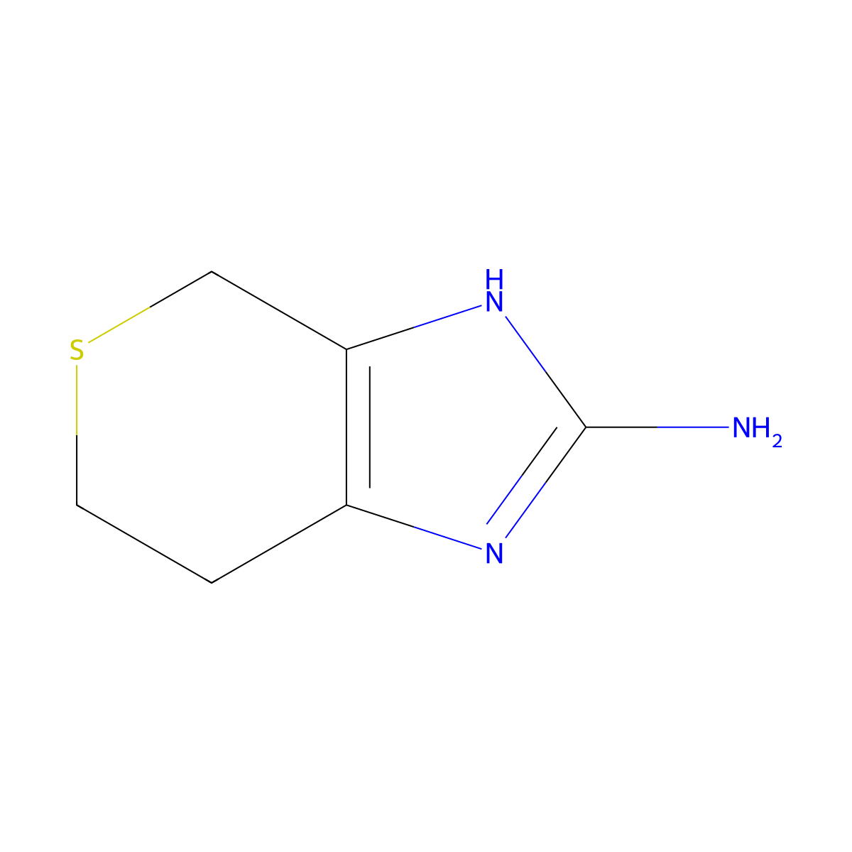 3H,4H,6H,7H-thiopyrano[3,4-d]imidazol-2-amine molecular structure, CAS 1492322-01-6