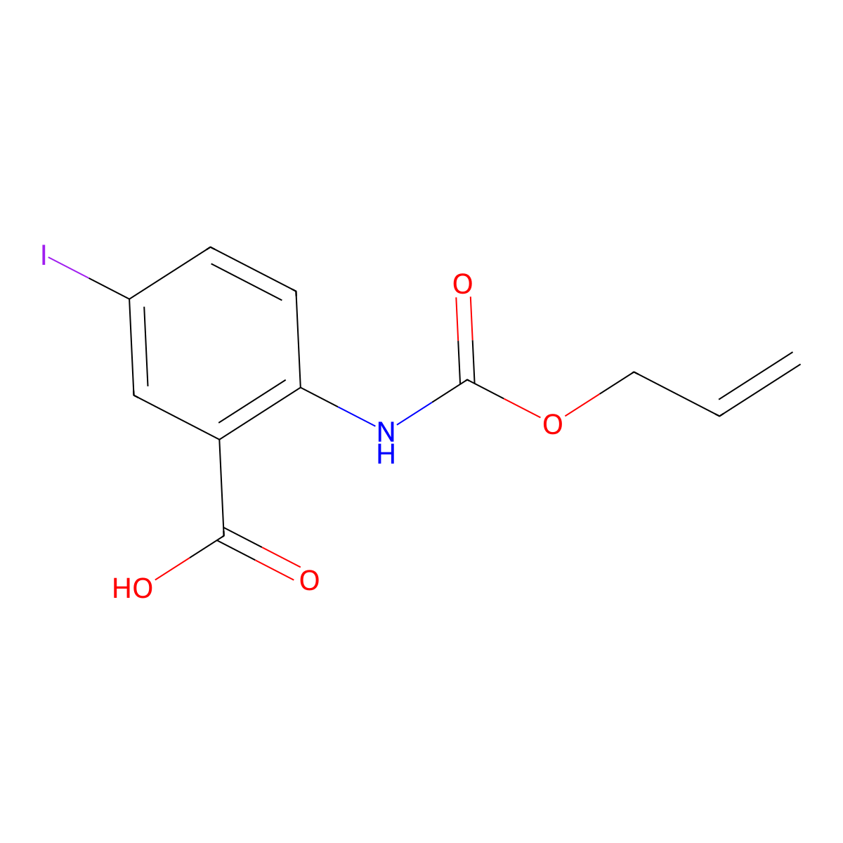 5-Iodo-2-{[(prop-2-en-1-yloxy)carbonyl]amino}benzoic acid molecular structure, CAS 1492322-33-4