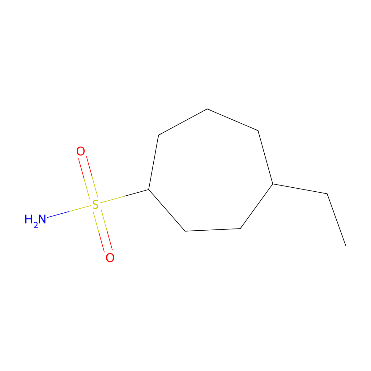 4-Ethylcycloheptane-1-sulfonamide molecular structure, CAS 1492322-61-8
