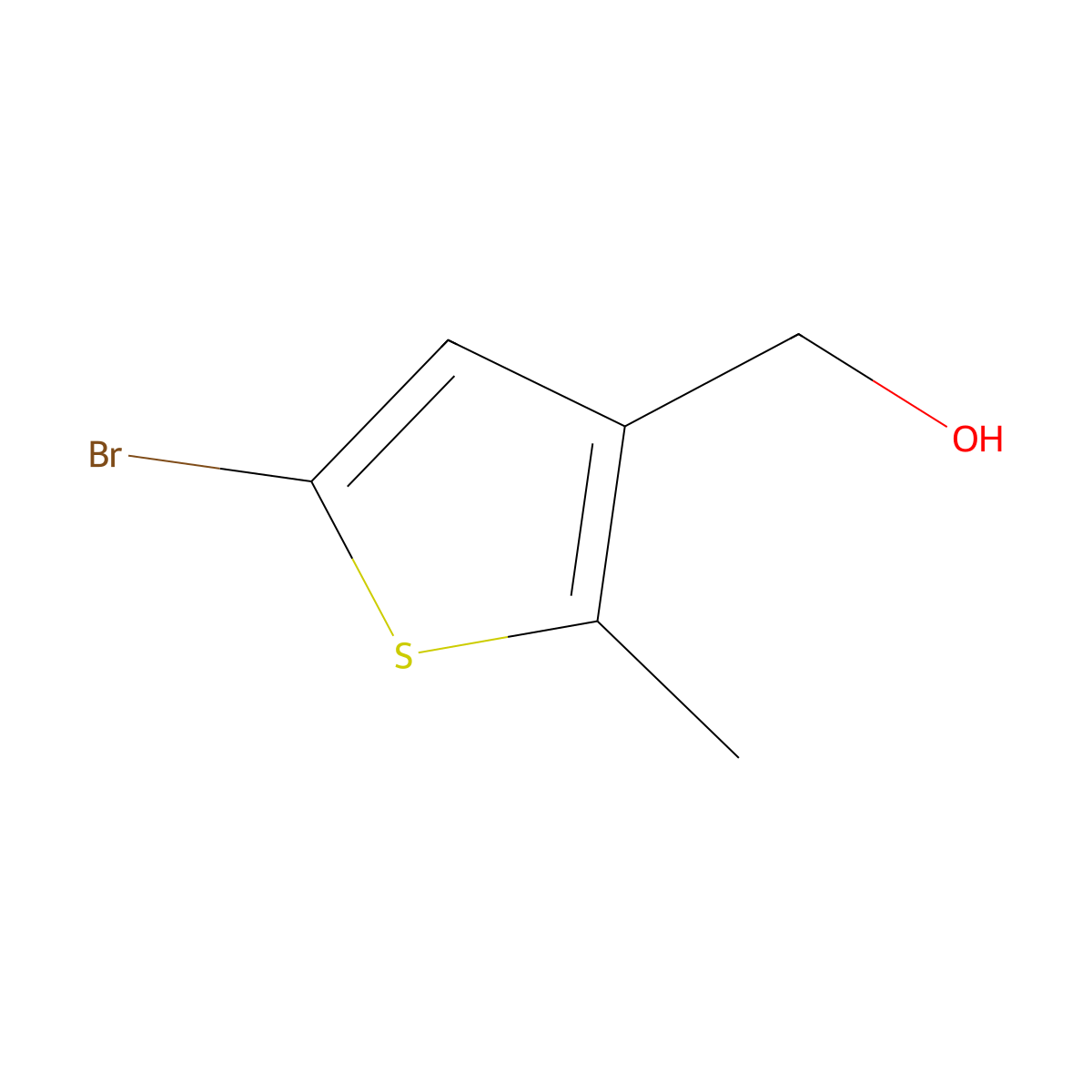 (5-Bromo-2-methylthiophen-3-yl)methanol molecular structure, CAS 1492327-07-7