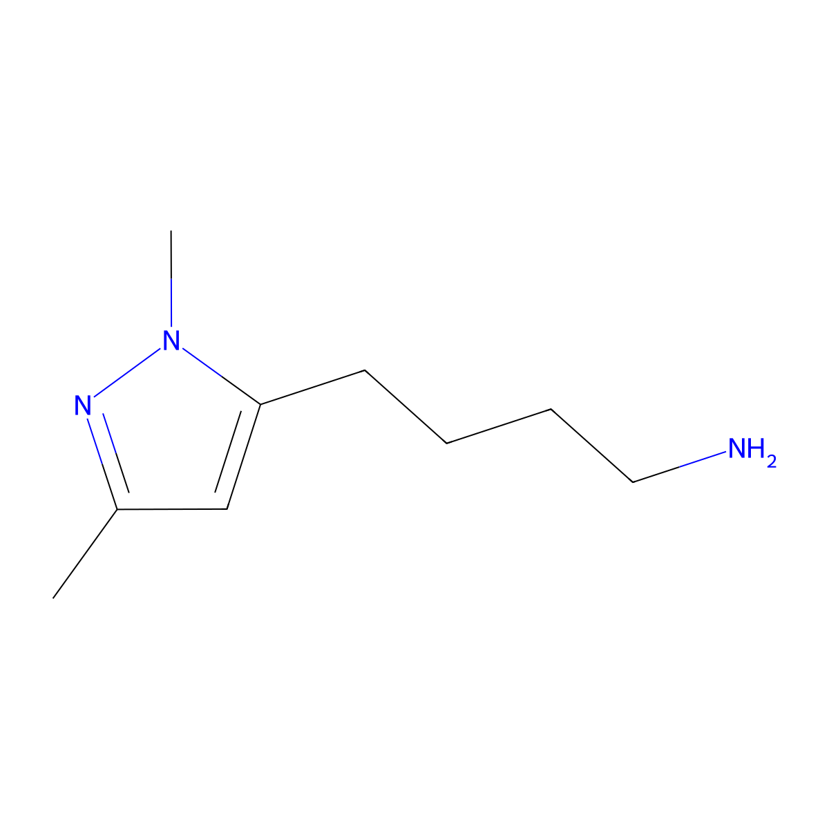 4-(1,3-Dimethyl-1h-pyrazol-5-yl)butan-1-amine molecular structure, CAS 1492328-73-0