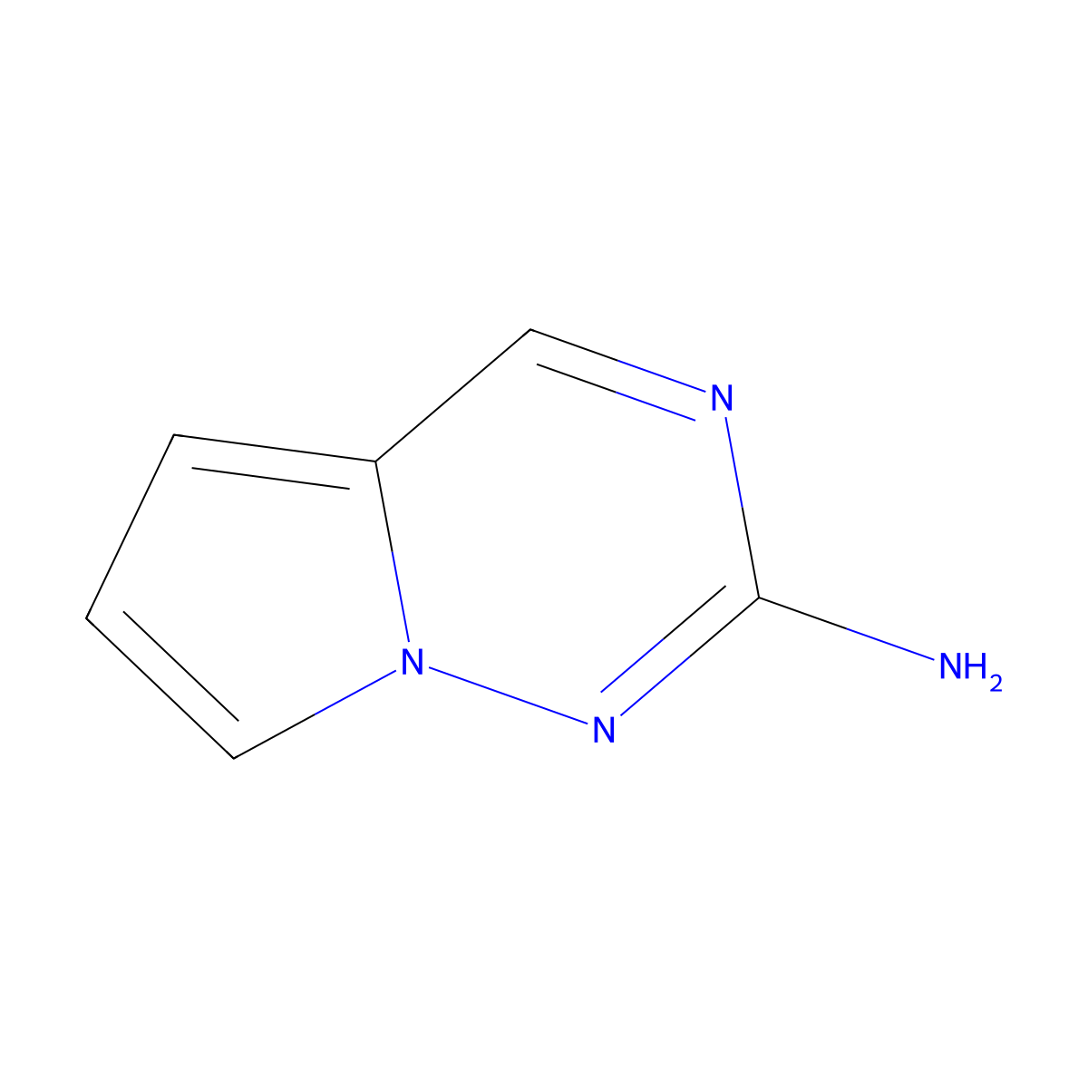 Pyrrolo[2,1-f][1,2,4]triazin-2-amine molecular structure, CAS 1492329-99-3