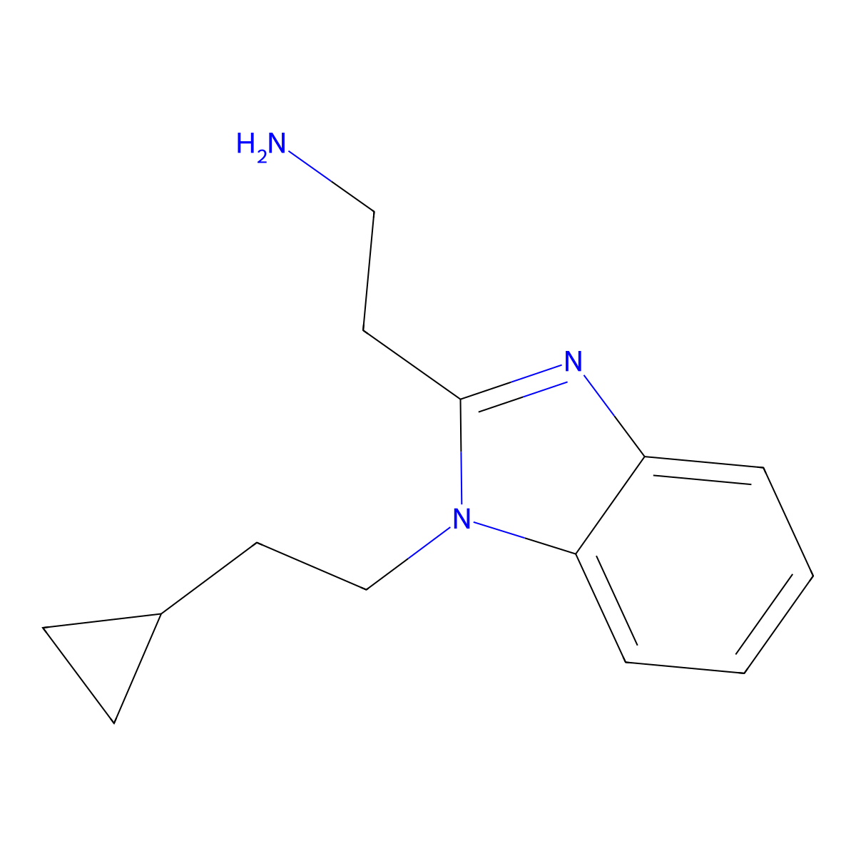 2-[1-(2-cyclopropylethyl)-1H-1,3-benzodiazol-2-yl]ethan-1-amine molecular structure, CAS 1492333-50-2