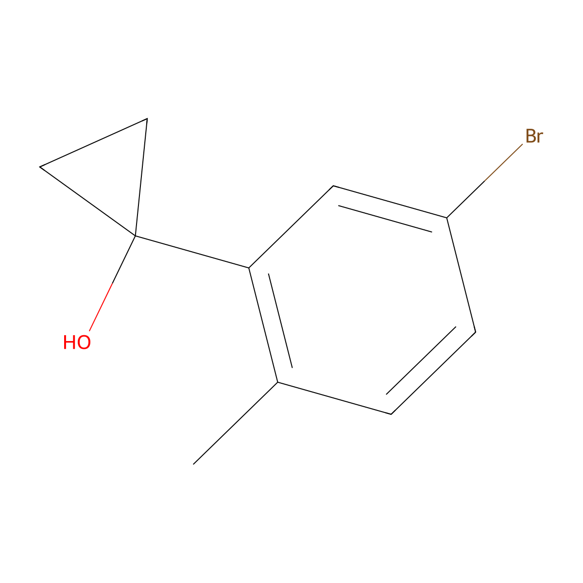 1-(5-Bromo-2-methylphenyl)cyclopropan-1-ol molecular structure, CAS 1492342-54-7