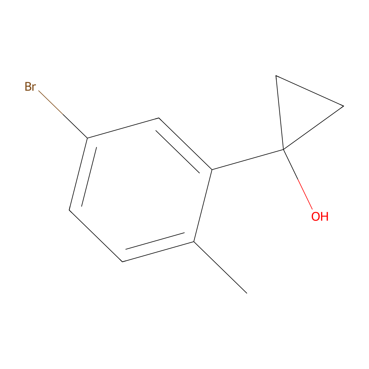 1-(5-Bromo-2-methylphenyl)cyclopropan-1-ol molecular structure, CAS 1492342-54-7