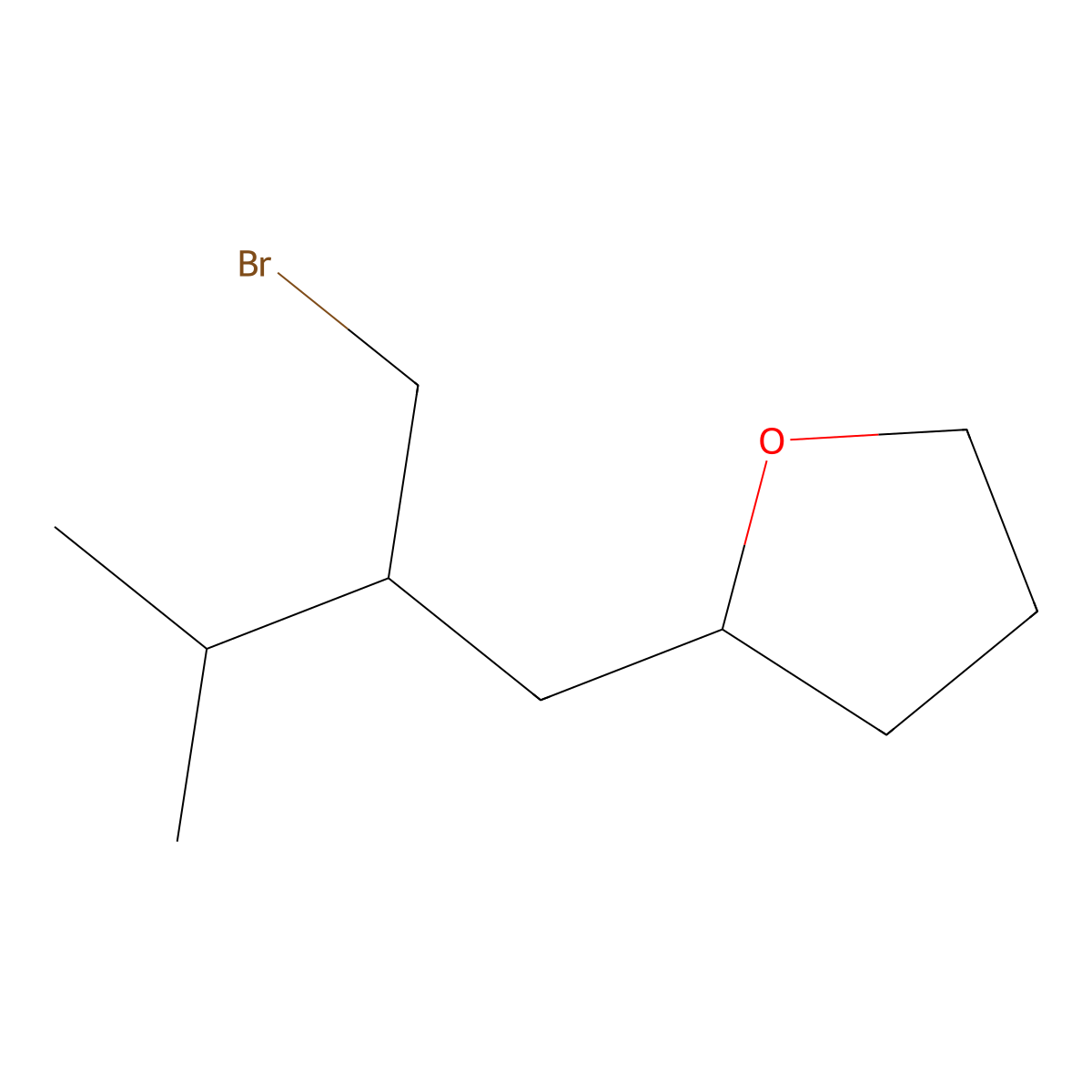 2-[2-(Bromomethyl)-3-methylbutyl]oxolane molecular structure, CAS 1492346-47-0