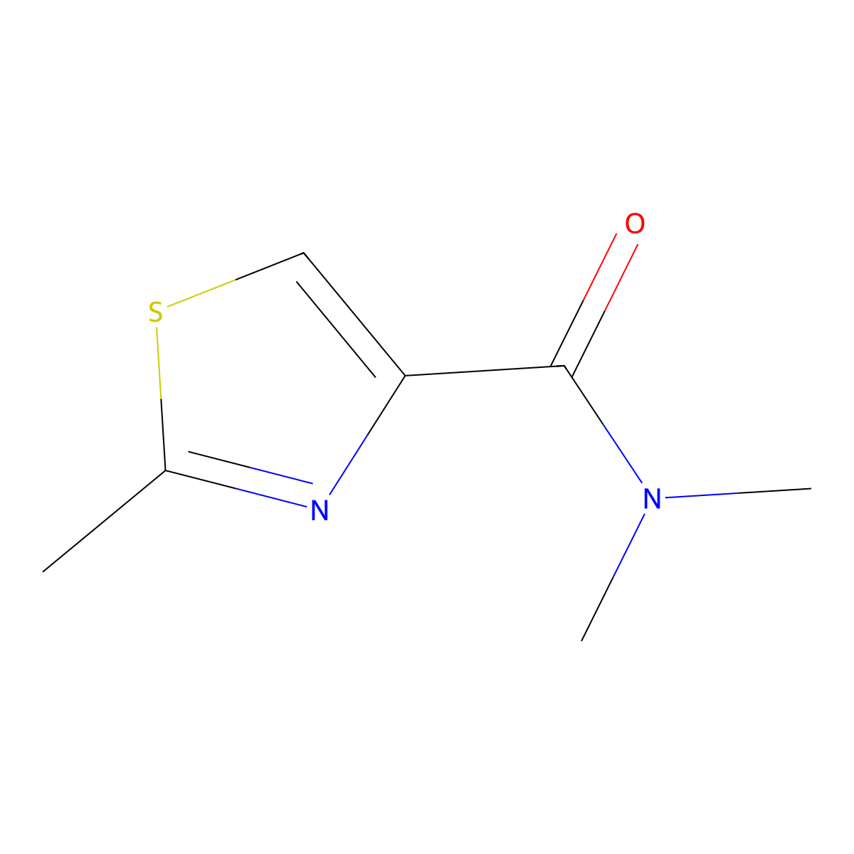 N,N,2-trimethyl-1,3-thiazole-4-carboxamide molecular structure, CAS 1492346-72-1