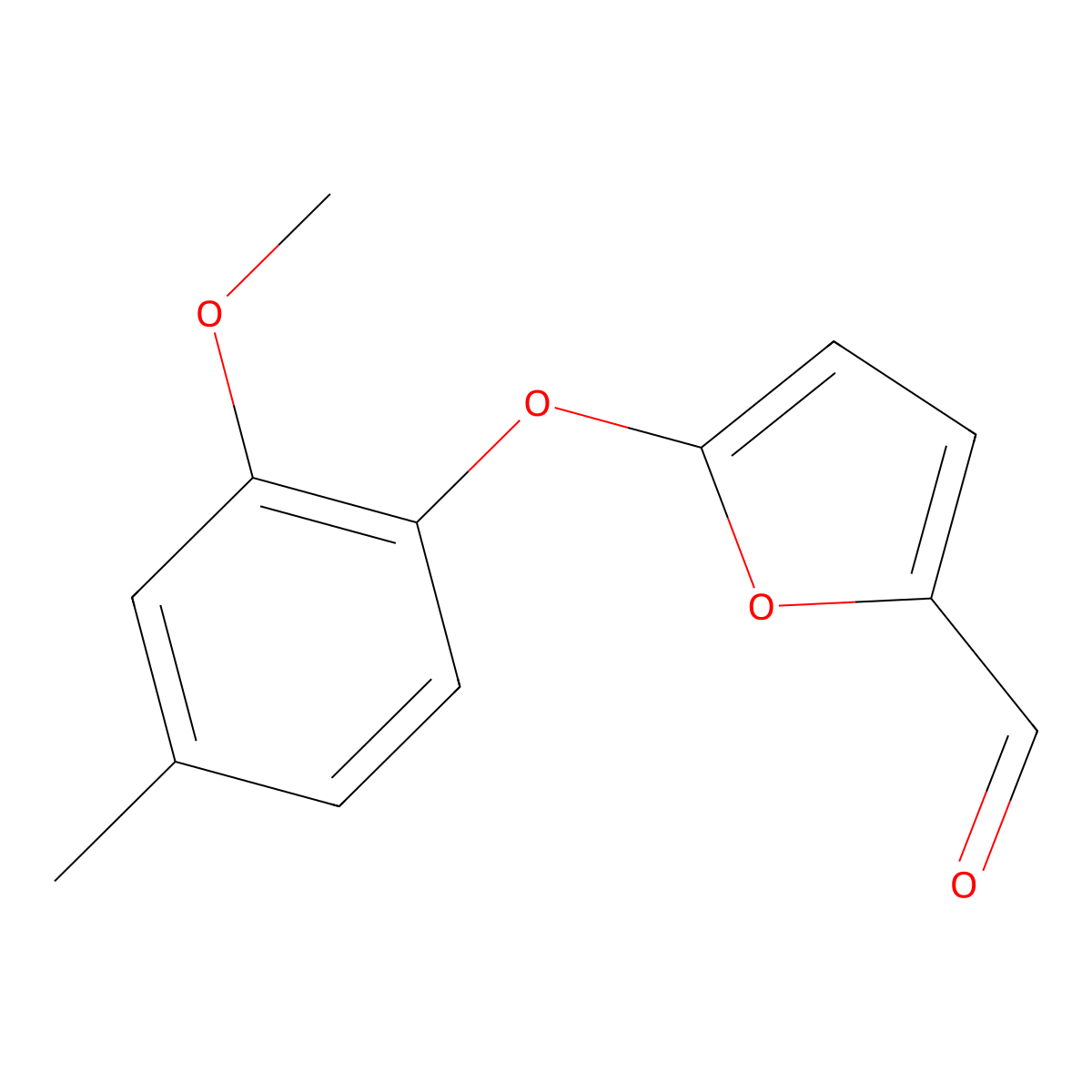 5-(2-Methoxy-4-methylphenoxy)furan-2-carbaldehyde molecular structure, CAS 1492356-96-3