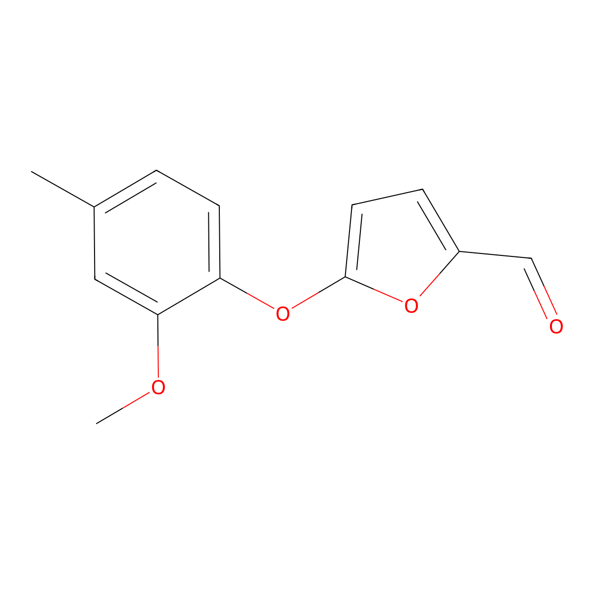 5-(2-Methoxy-4-methylphenoxy)furan-2-carbaldehyde molecular structure, CAS 1492356-96-3