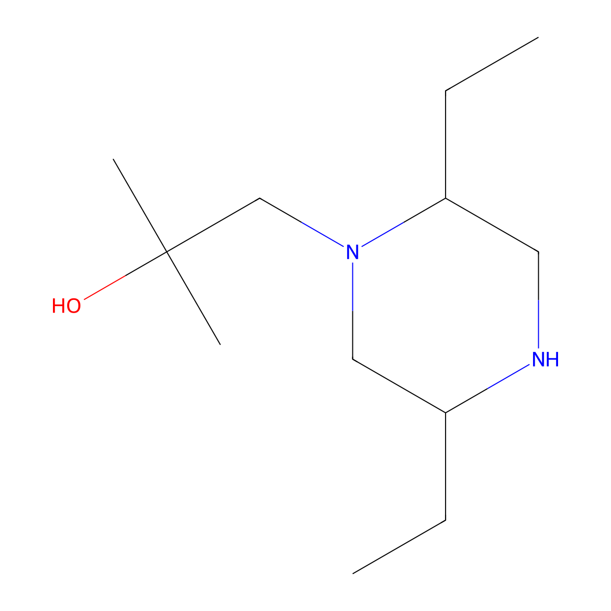 1-(2,5-Diethylpiperazin-1-yl)-2-methylpropan-2-ol molecular structure, CAS 1492369-56-8
