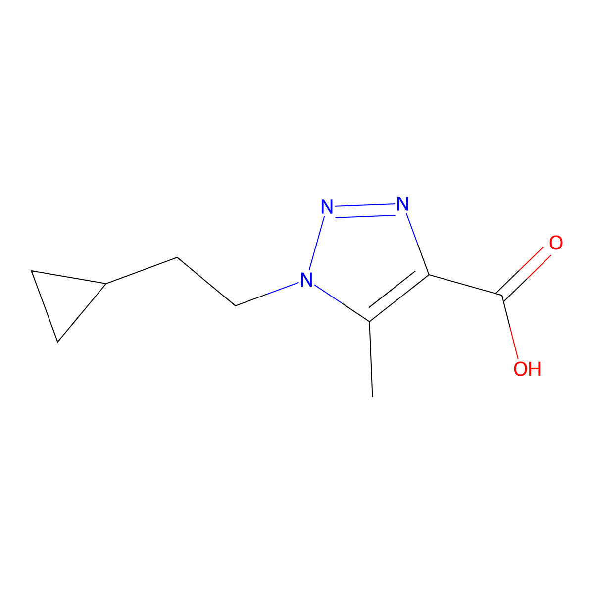 1-(2-Cyclopropylethyl)-5-methyl-1h-1,2,3-triazole-4-carboxylic acid molecular structure, CAS 1492374-58-9