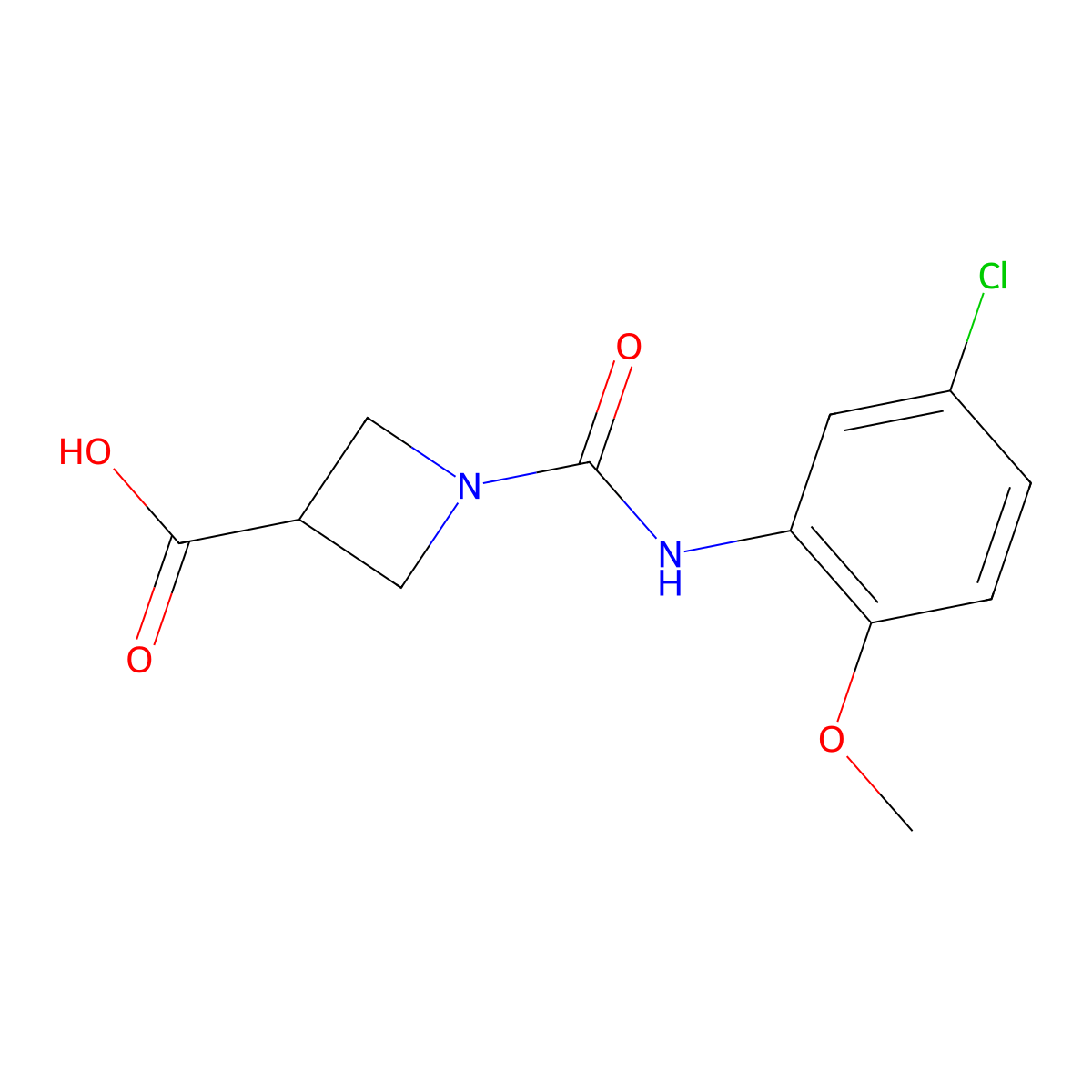 1-[(5-Chloro-2-methoxyphenyl)carbamoyl]azetidine-3-carboxylic acid molecular structure, CAS 1492395-53-5