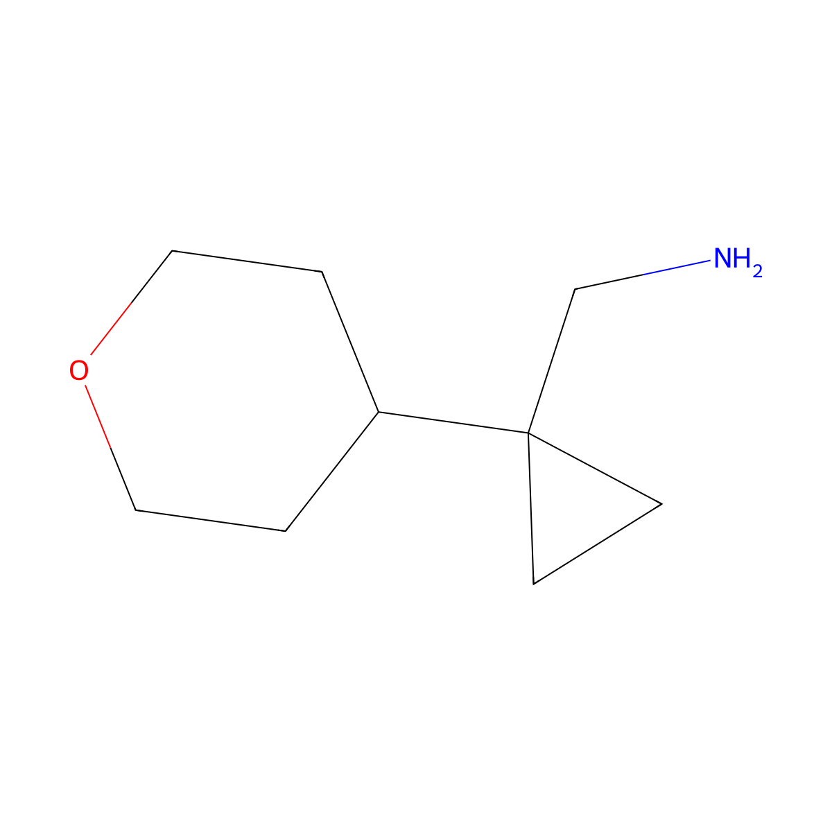 [1-(Oxan-4-yl)cyclopropyl]methanamine molecular structure, CAS 1492419-35-8